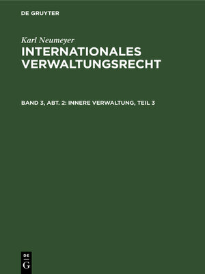 cover image of Innere Verwaltung, Teil 3